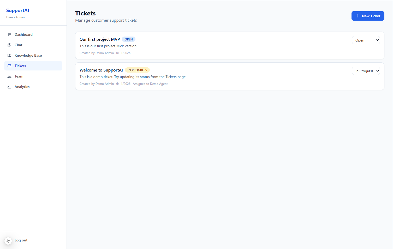 Support ticket management